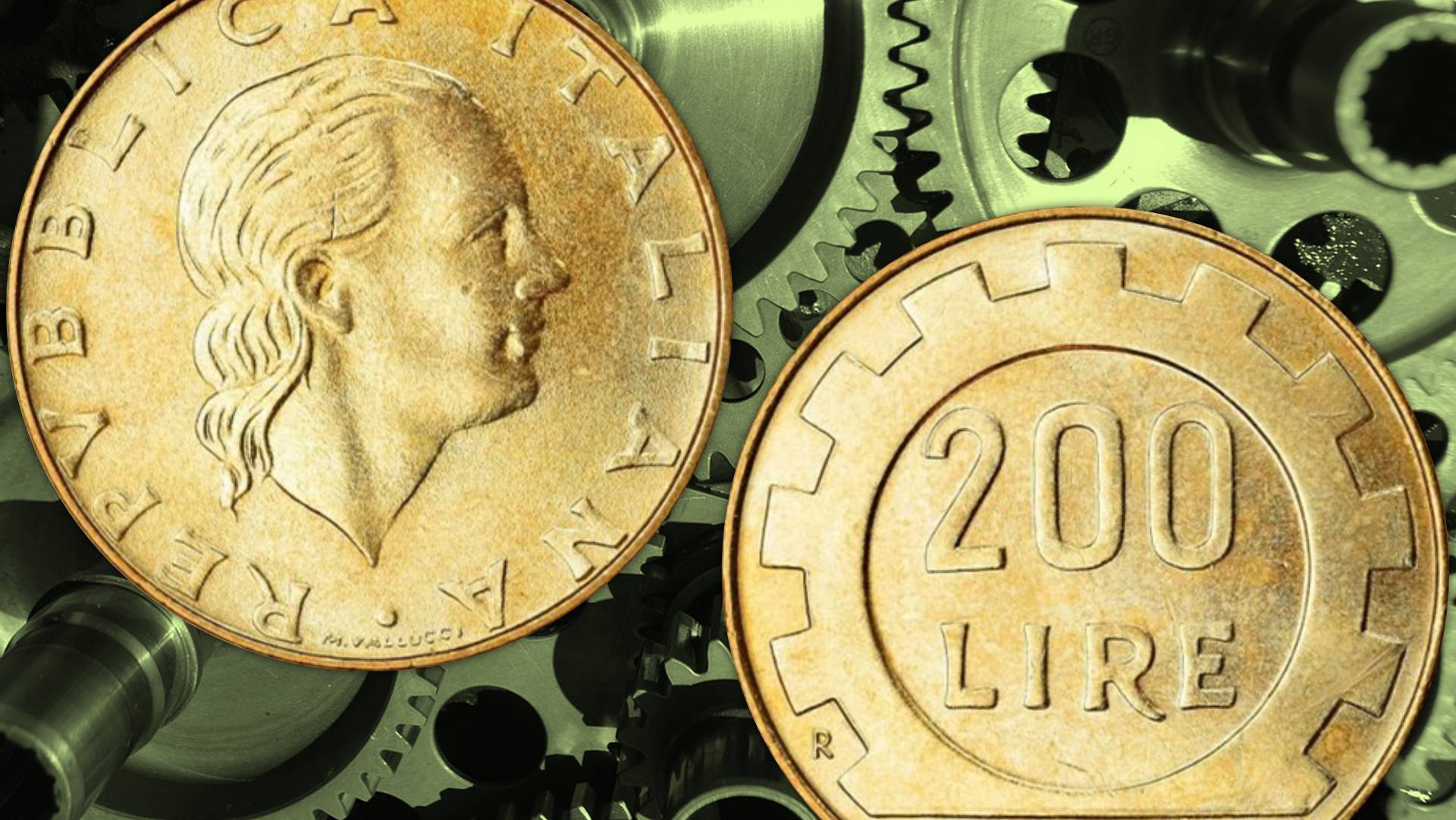 Le due facce della moneta da 200 lire, richiamo storico del marchio D.A.M.